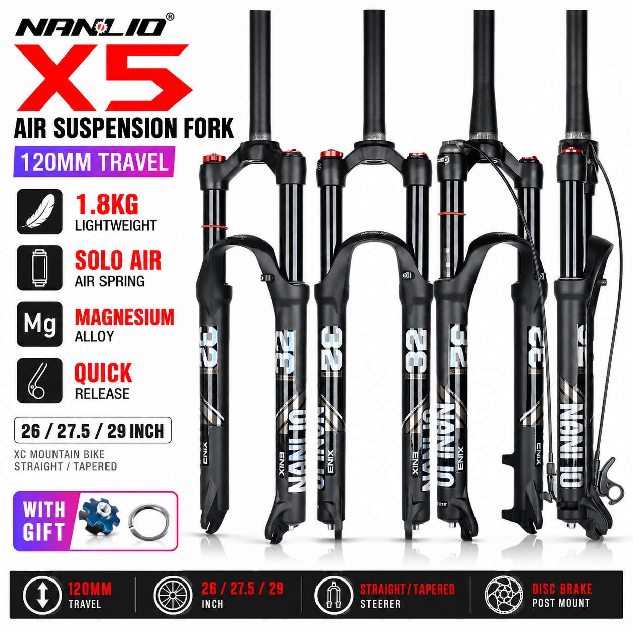 Nanlio X5 Air Suspension Fork  - Mtb Fork Air recensione e prezzo