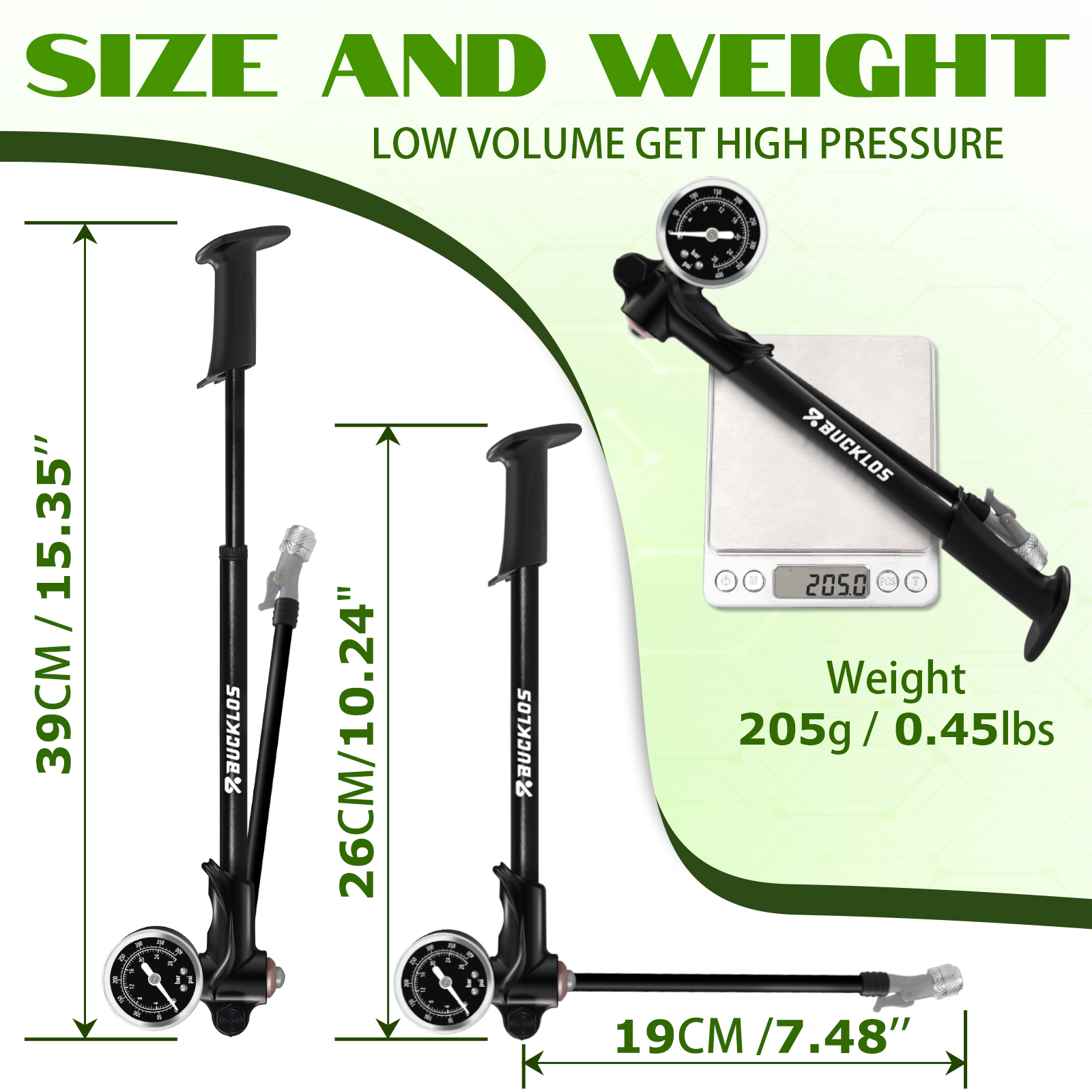 BUCKLOS Bicycle Air Pump 400PS - Mtb Fork Air recensione e prezzo