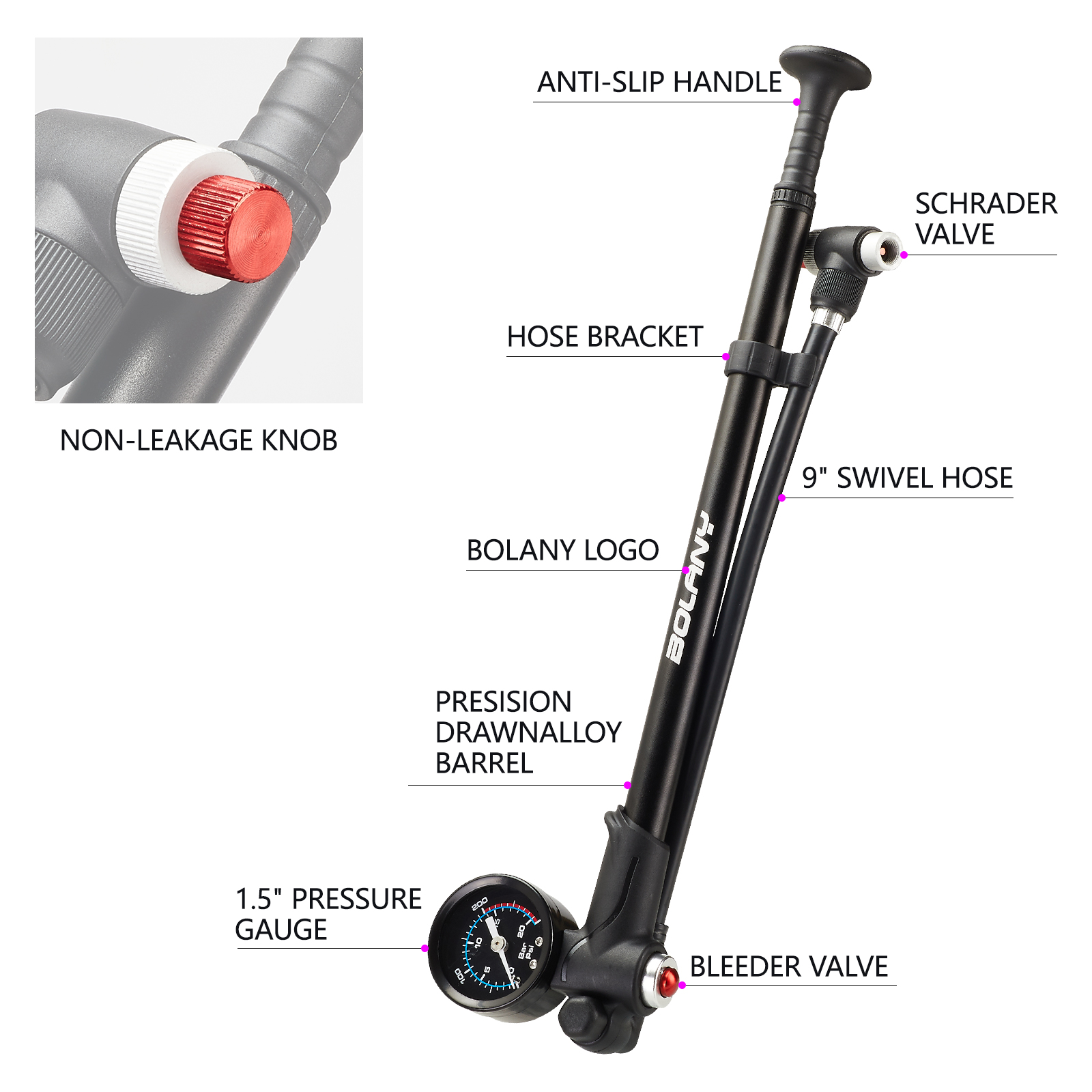 BOLANY Air Shock Pump for Bike - Mtb Fork Air recensione e prezzo