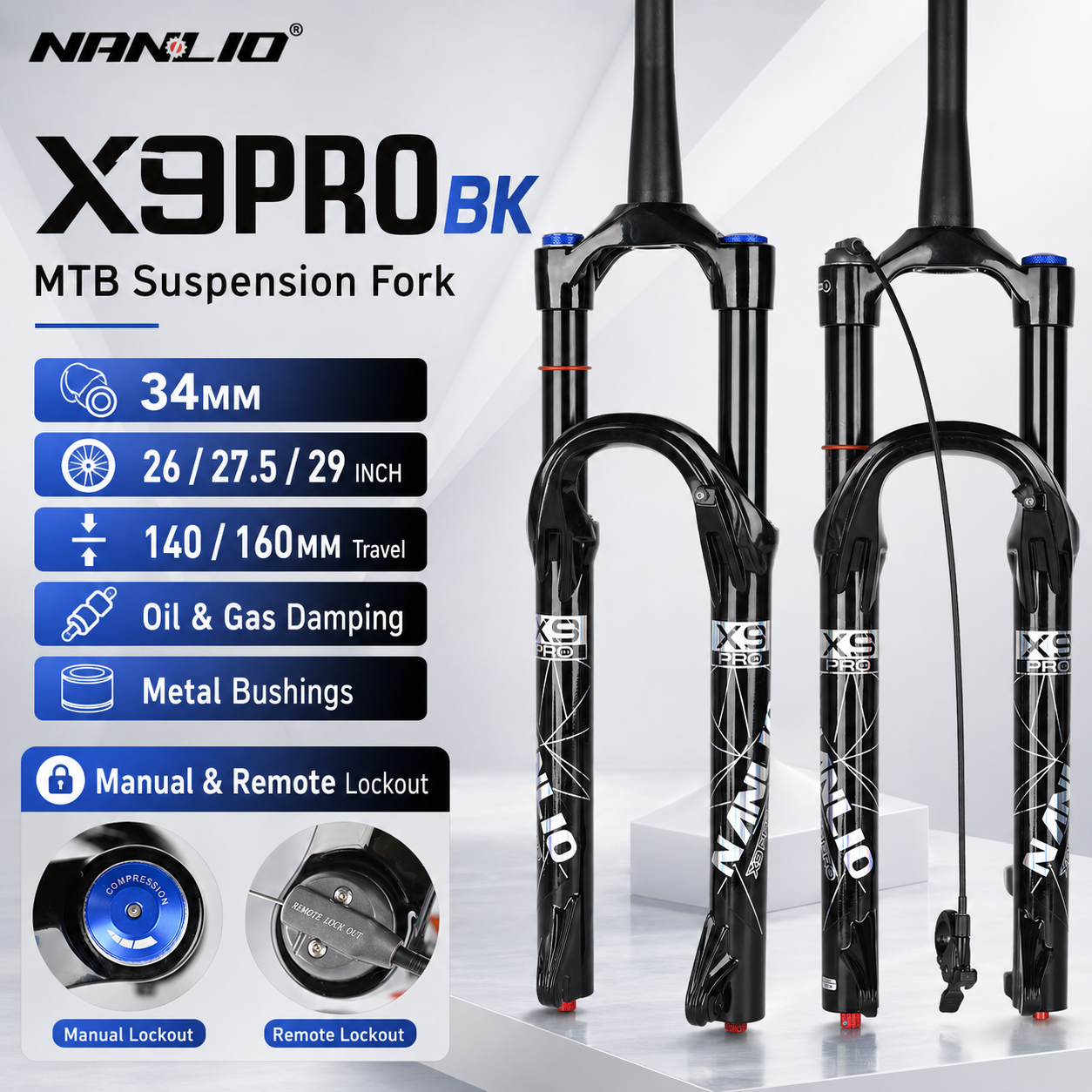 Nanlio X9PRO BK MTB Air Suspen - Mtb Fork Air recensione e prezzo