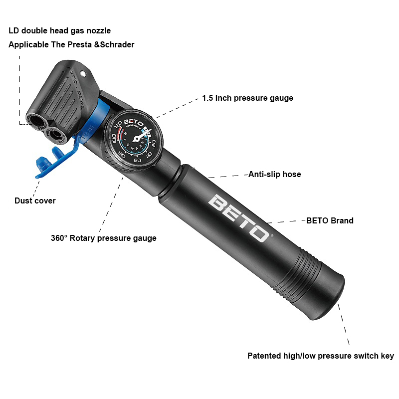 BETO Bicycle Pump Mini Hand Pu - Mtb Fork Air recensione e prezzo